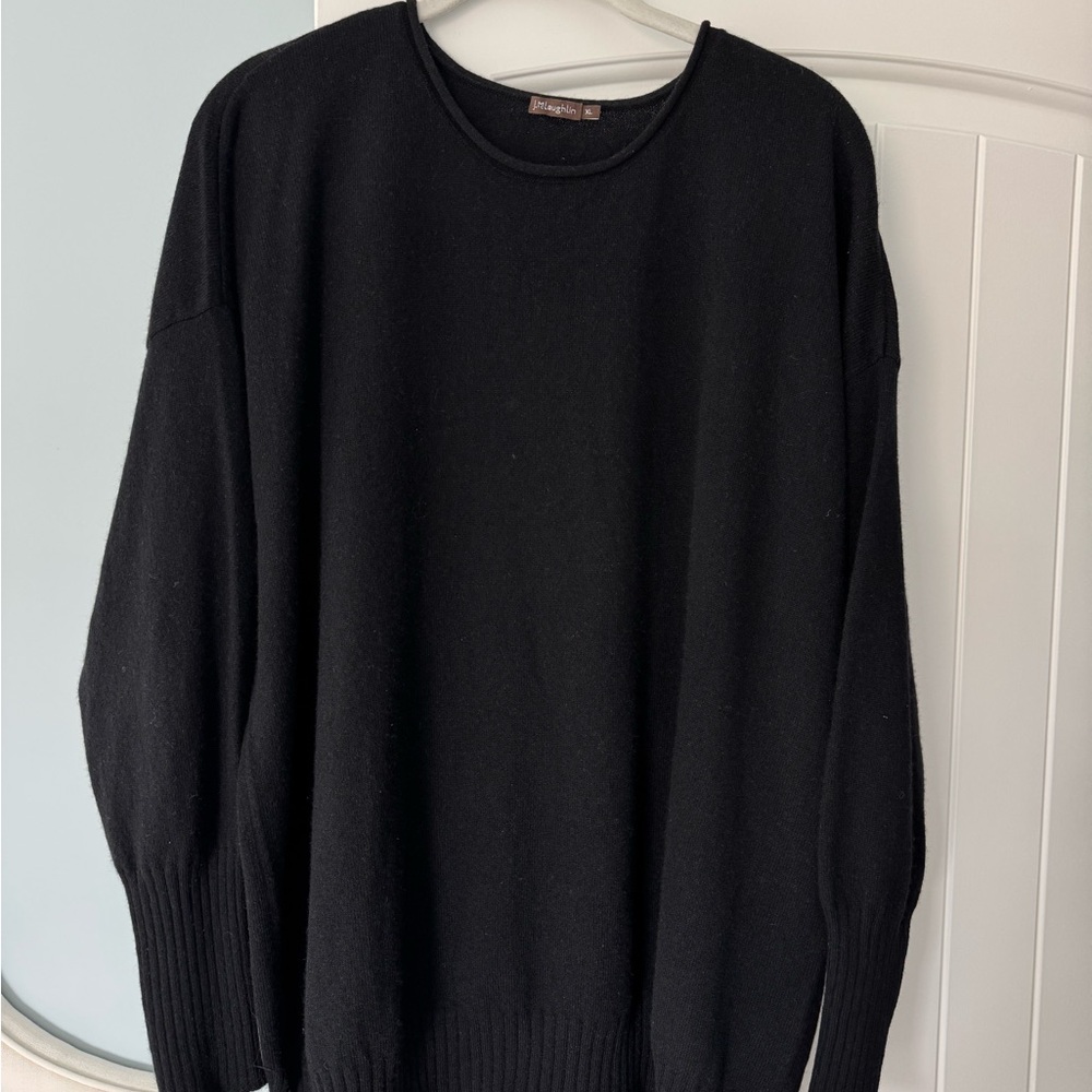 J. McLaughlin Black Crewneck Sweater